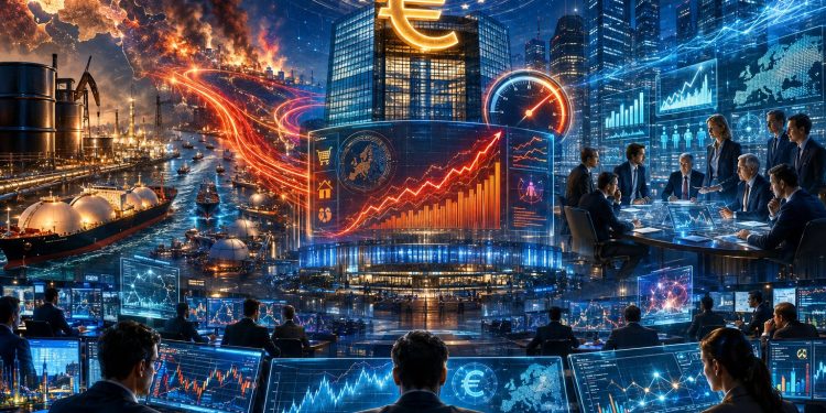 European Central Bank policymakers reviewing inflation data as rising energy prices drive expectations of a June 2026 interest rate hike.